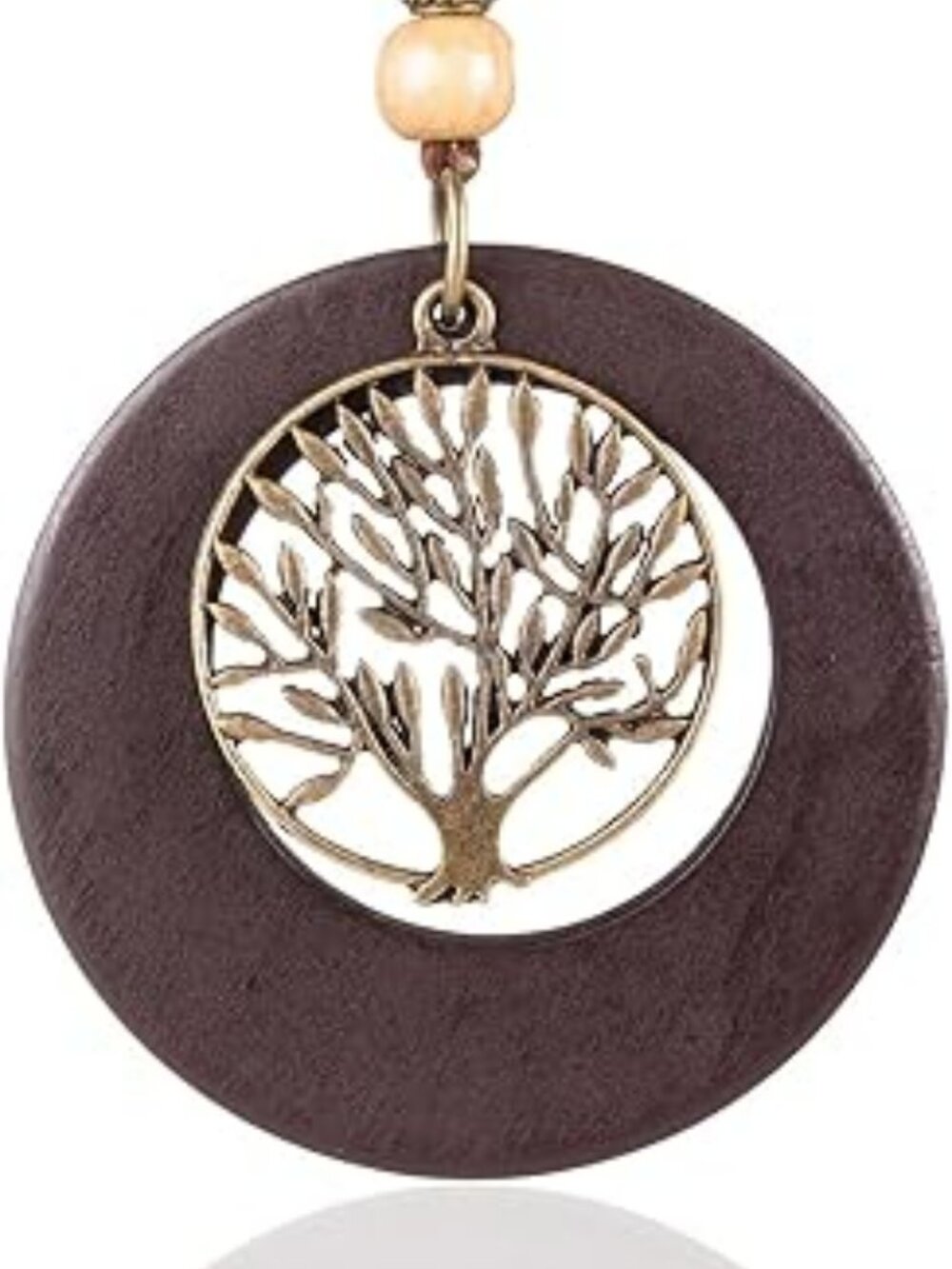 New Womens Boho Pendant Necklace Wood Handmade Jewelry Long Rope Tree of Life